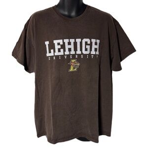Vintage Lehigh University Tee Brown College Graphic Shirt Y2K Distressed XL